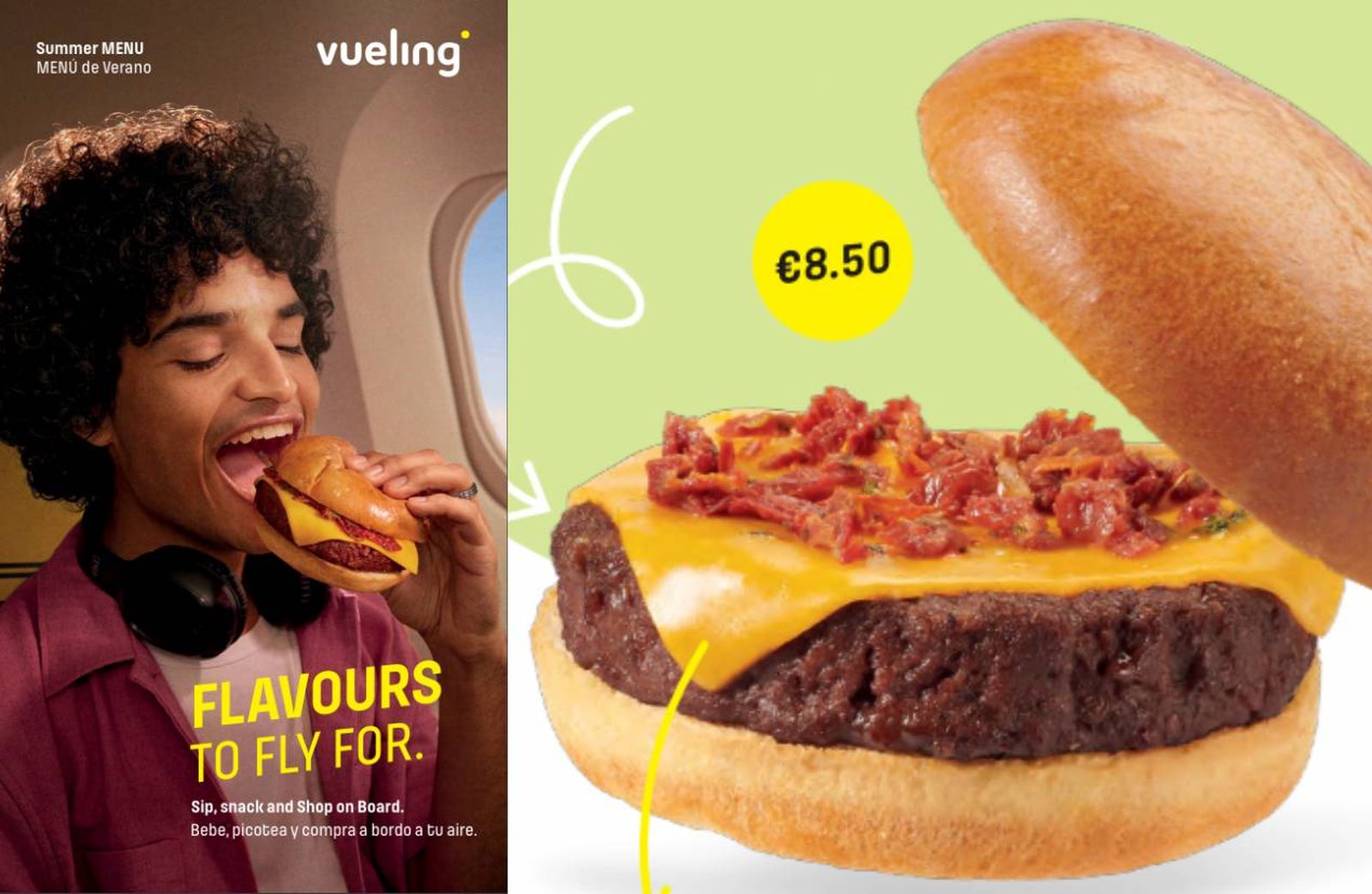 La nueva hamburguesa vegetal del menú de verano 2024 de Vueling La nueva hamburguesa vegetal del menú de verano 2024 de Vueling