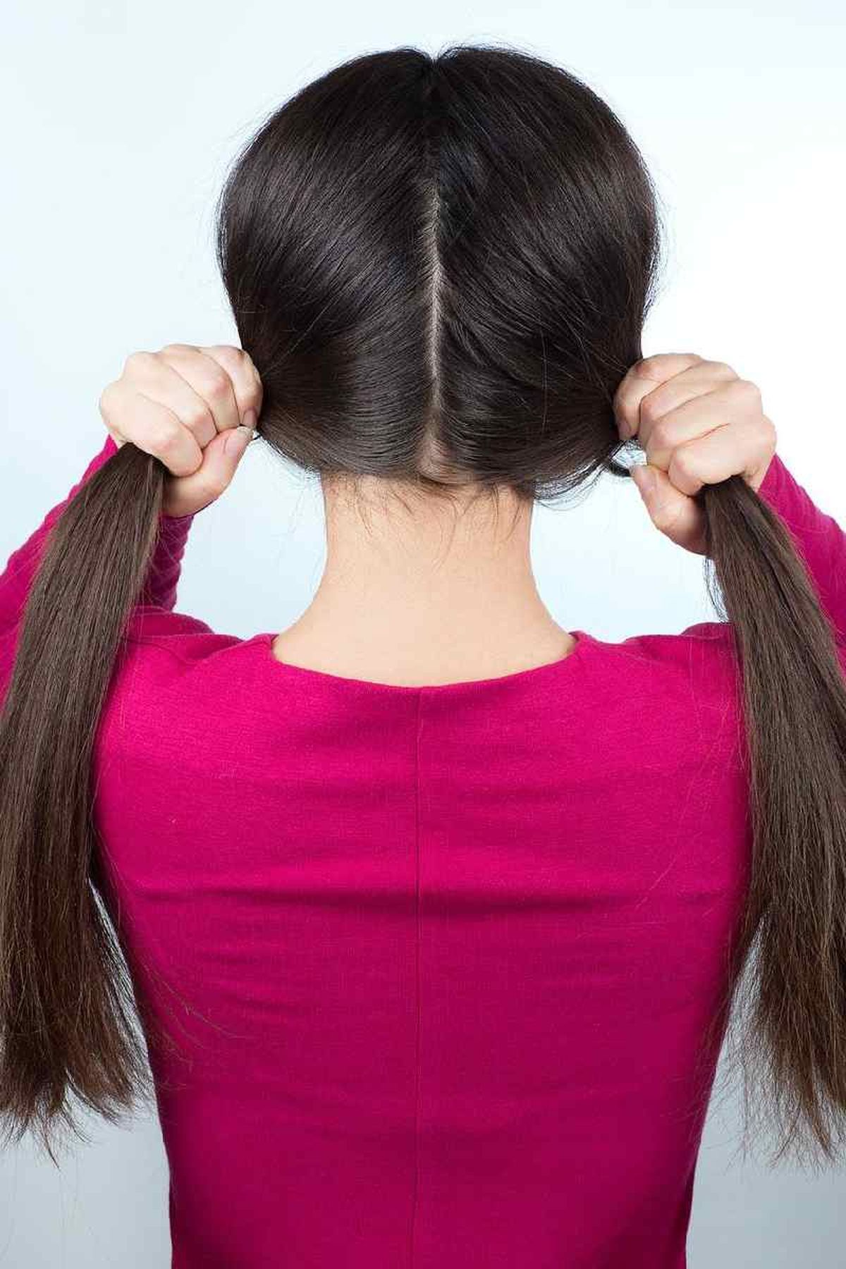 Primer paso para hacer el moño ensaimada