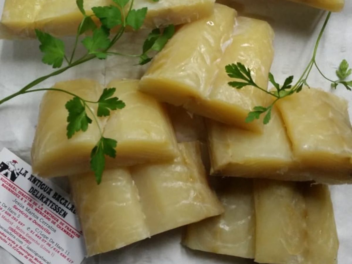 Lomos de bacalao inglés, listos para su degustación. 
