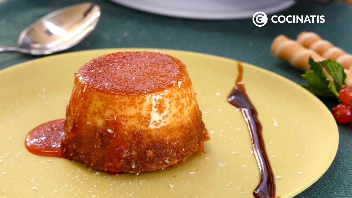 Flan de coco y leche condensada