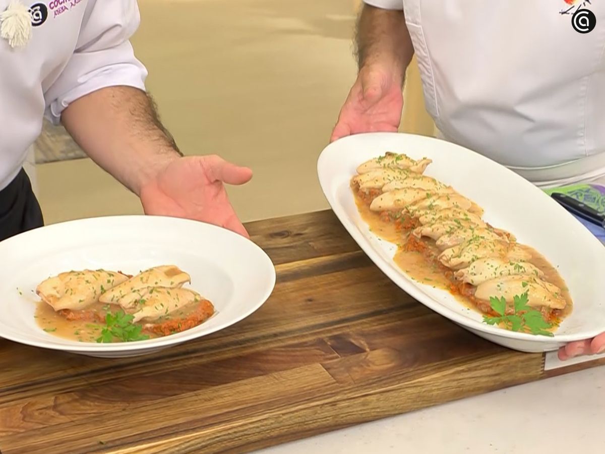 Chipirones rellenos con salsa de tomates secos - paso 6