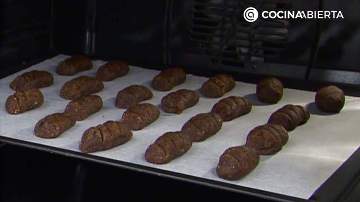 hornear los panellets de cafe