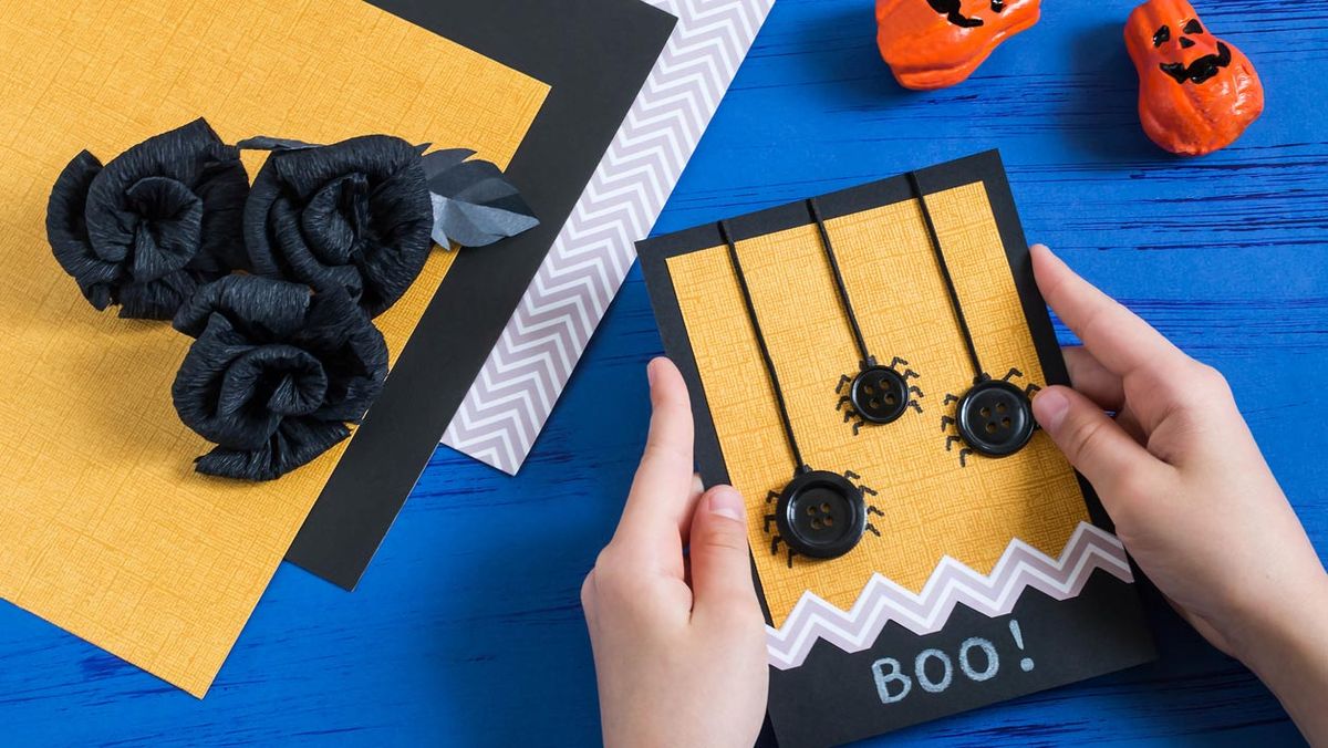 como hacer postal halloween