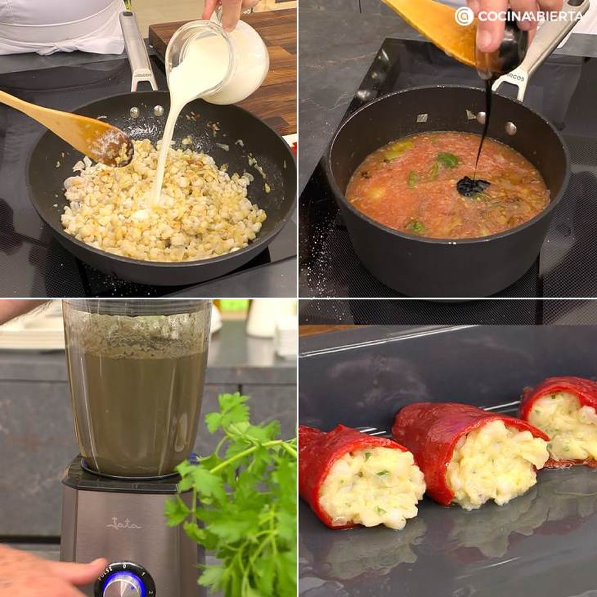 Cómo hacer pimientos rellenos de calamares, paso a paso