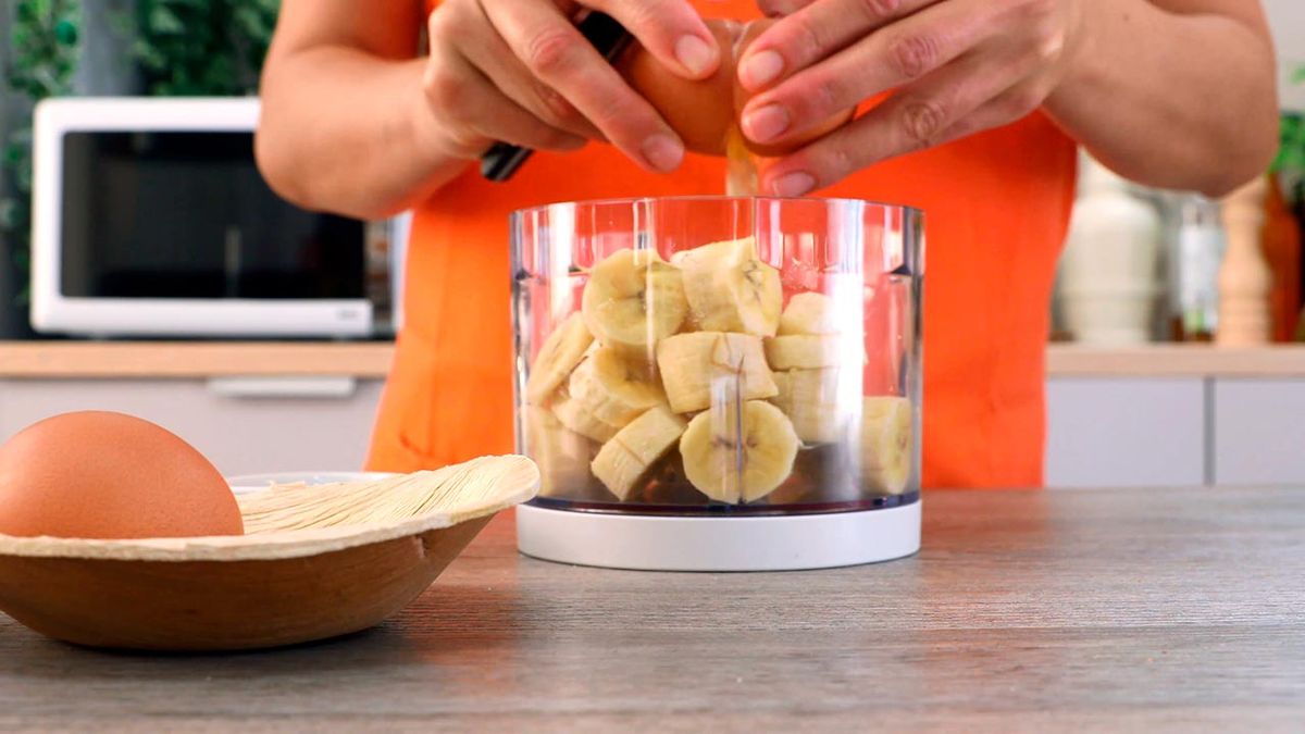 Receta de tortitas de plátano   paso 2