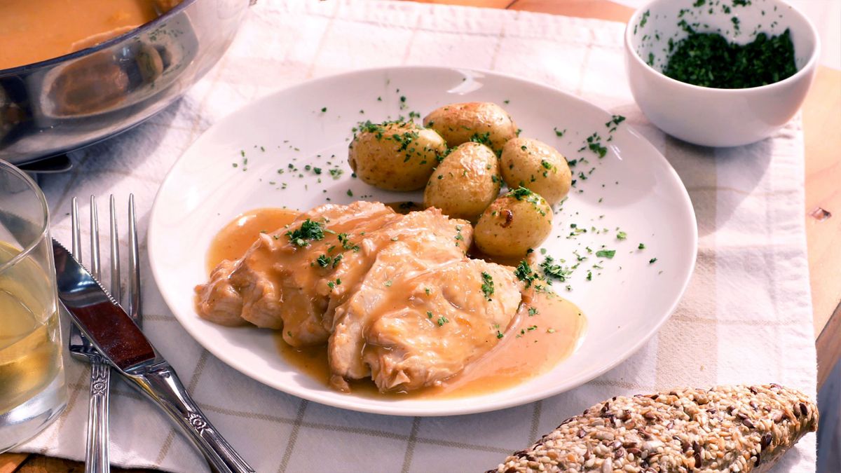 pechuga de pavo con salsa de manzana y zanahoria  paso 7