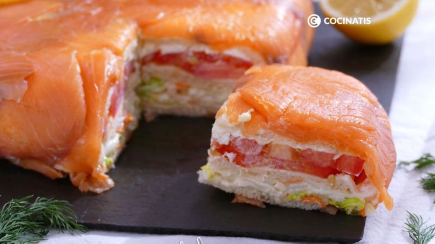 Pastel de salmón fácil para Navidad