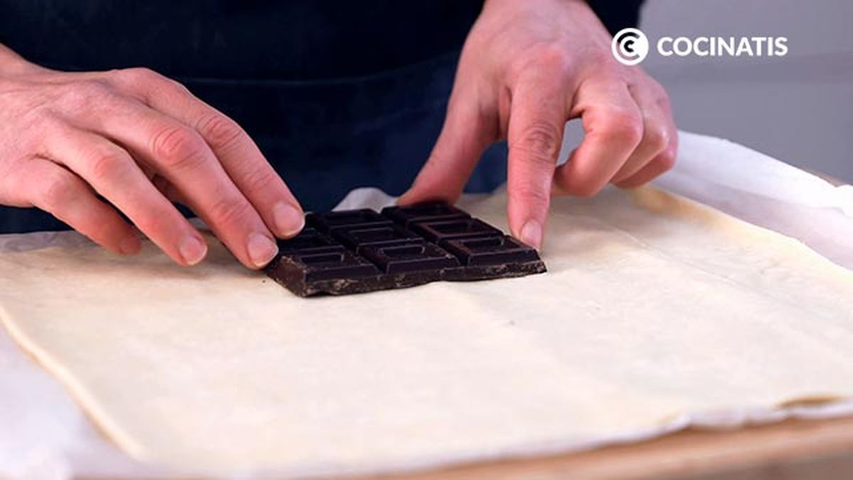 Receta de trenza de hojaldre y chocolate   paso 1