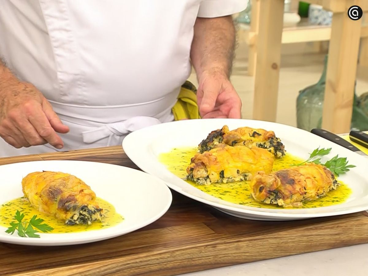 muslos de pollo rellenos de espinacas - paso 7