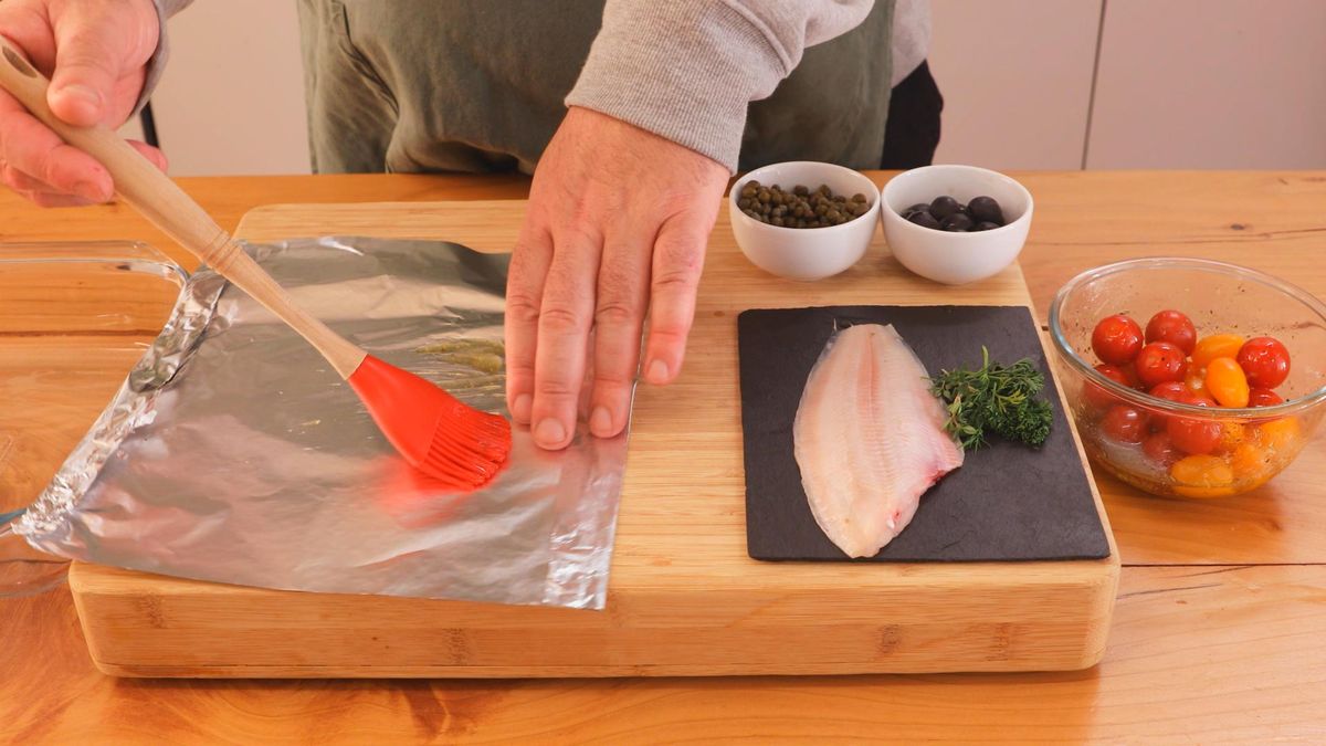 Receta de lenguadina al papillote   paso 2