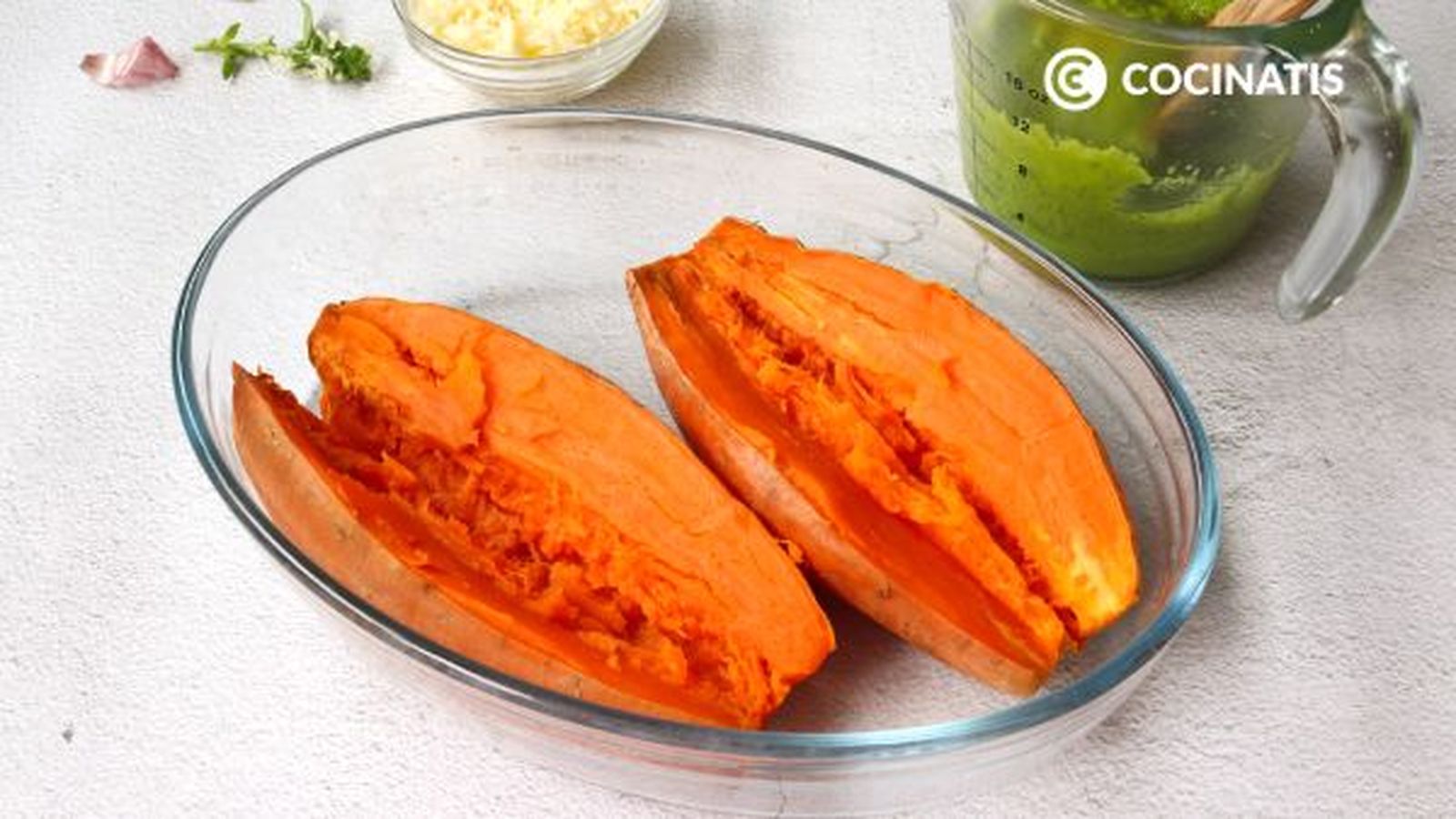 receta boniatos asados rellenos de pesto paso 3 receta boniatos asados rellenos de pesto paso 3