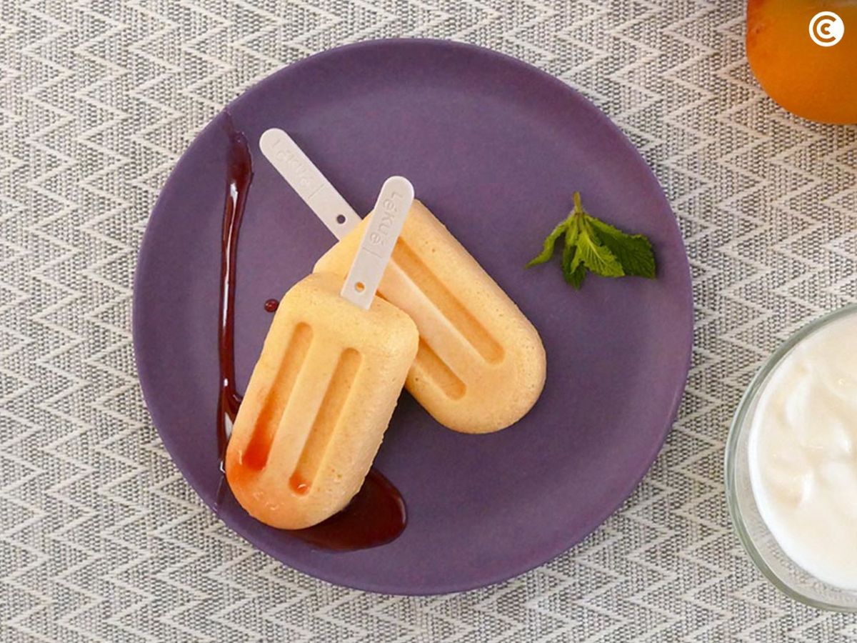 Polos de melocotón y yogur