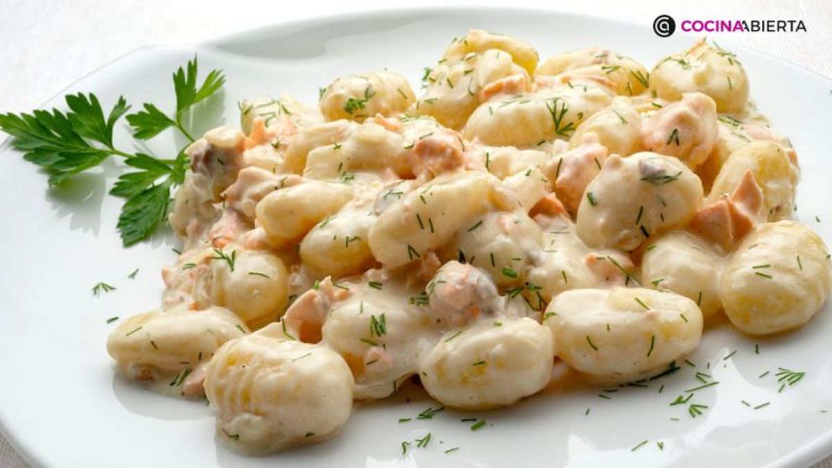 Ñoquis con salmón