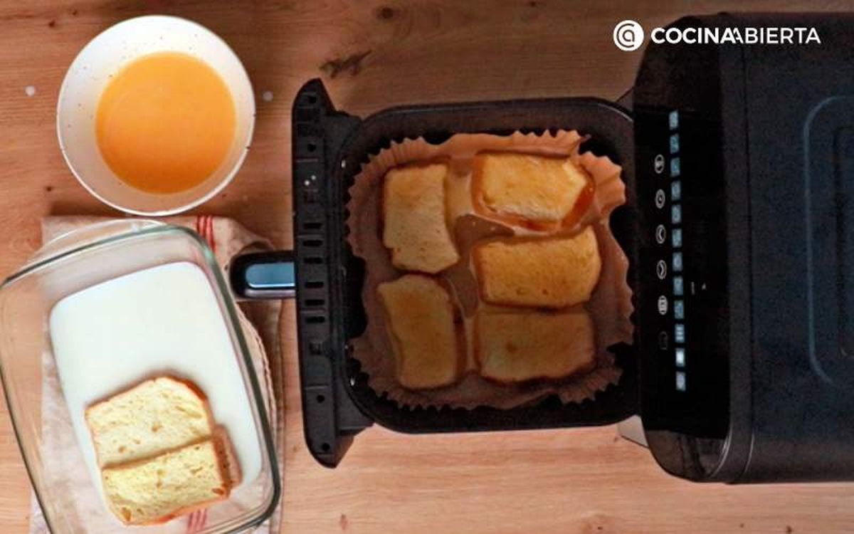 Cocina las torrijas en la freidora de aire