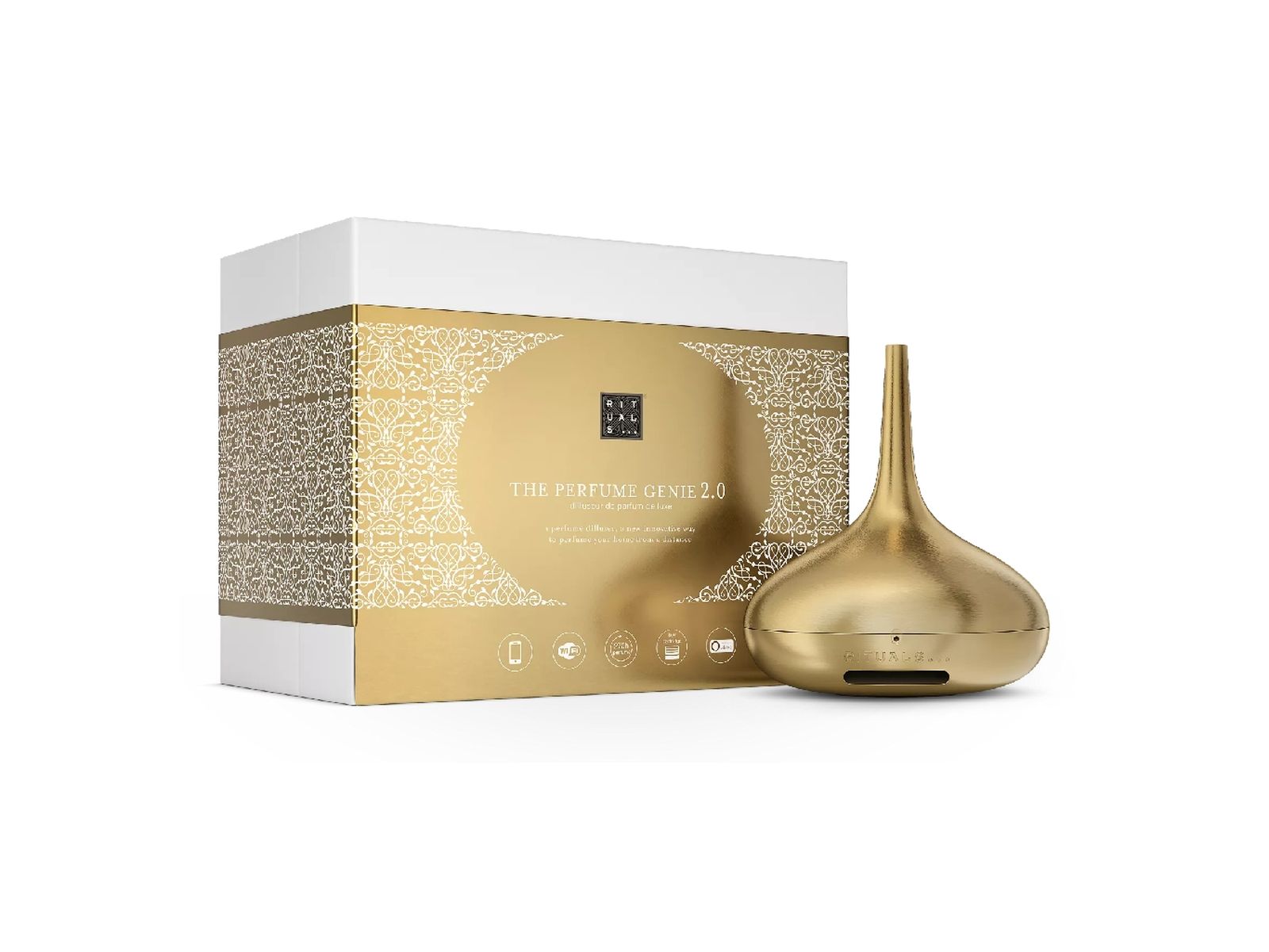 El difusor inteligente está disponible en negro y dorado