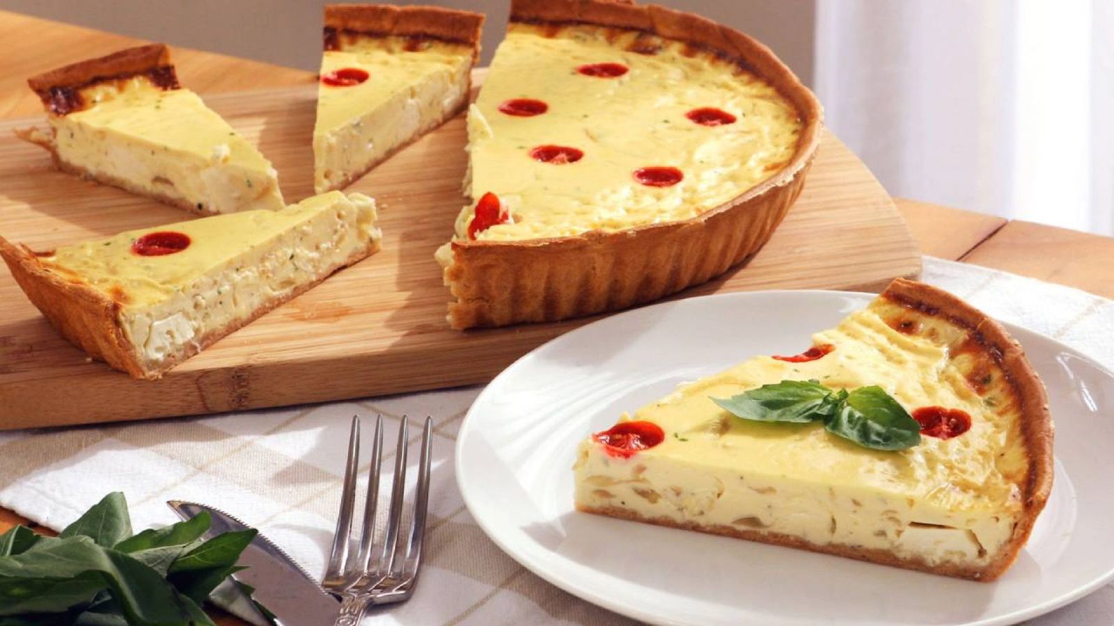 Quiche de queso y cebolla