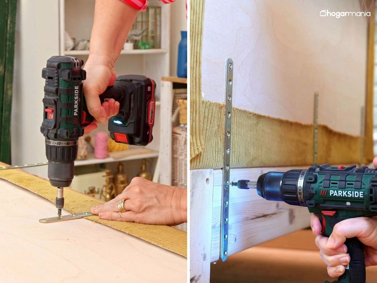 Fija el cabecero tapizado a la cama