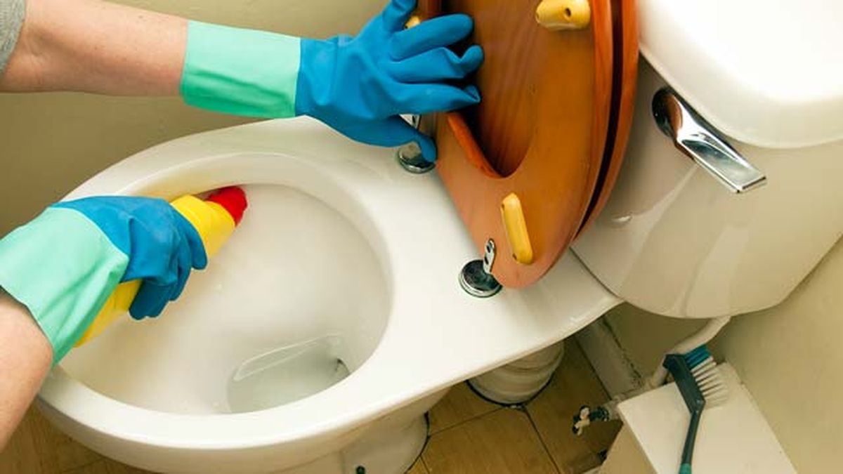 como limpiar el inodoro manchas amarillas sarro con vinagre bicarbonato limon
