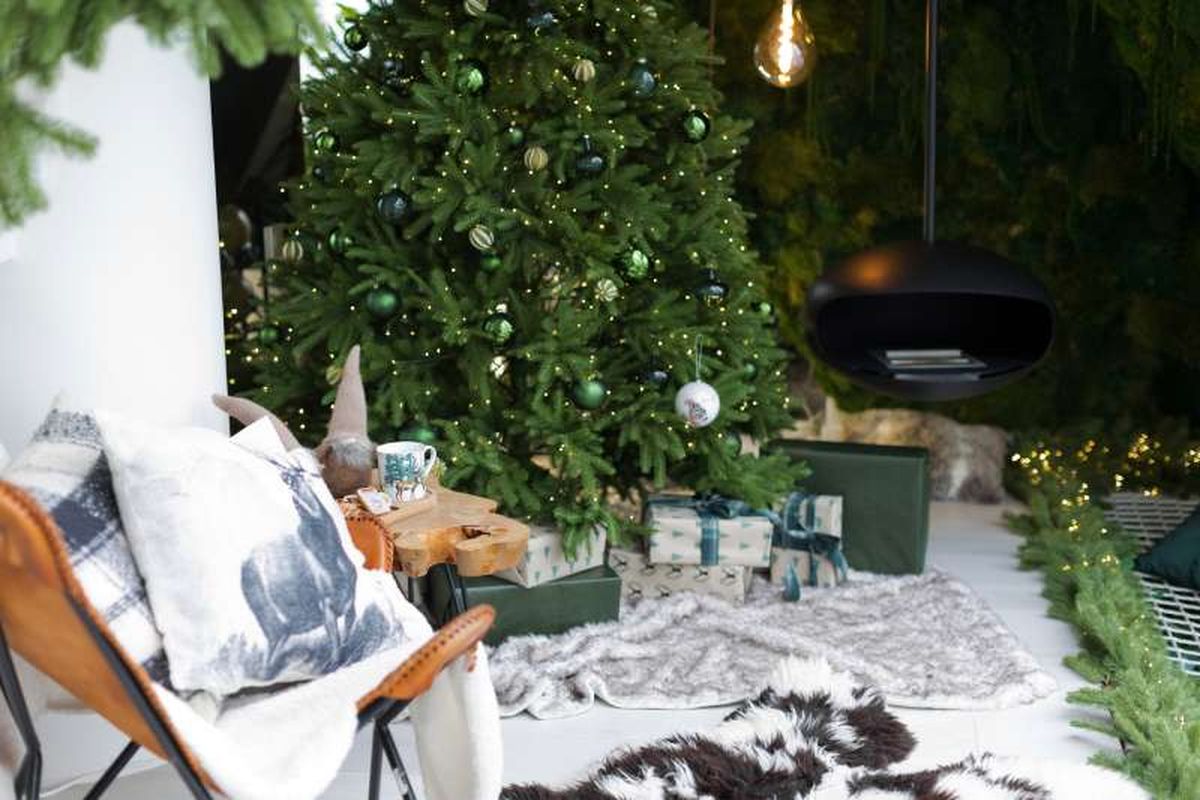 Decoración exterior de Navidad.