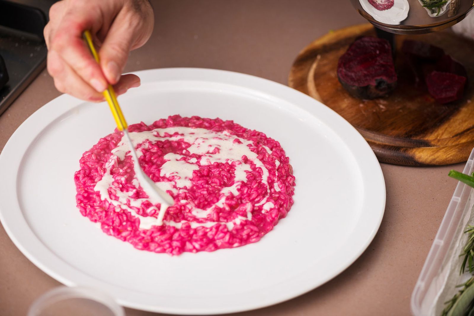 arroz rosa con remolacha arroz rosa con remolacha