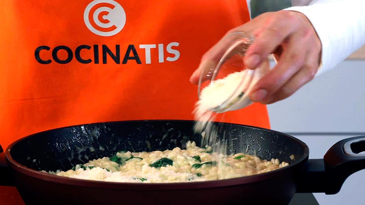 Receta de risotto de queso con espinacas y nueces  paso 4