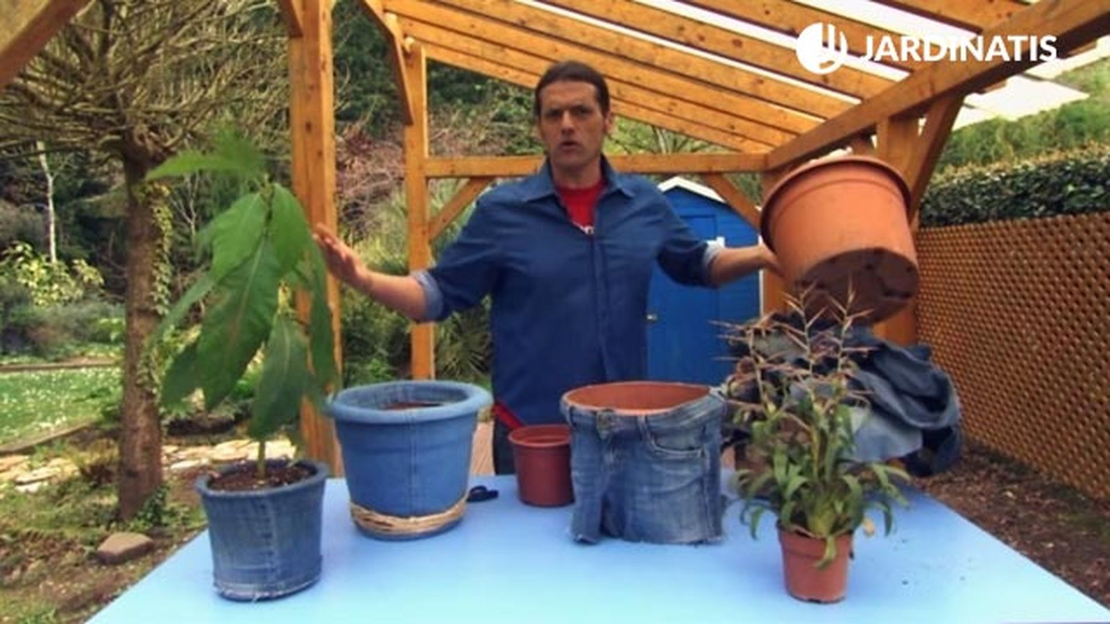 como forrar tiestos con tela vaquera brico 831 jardin