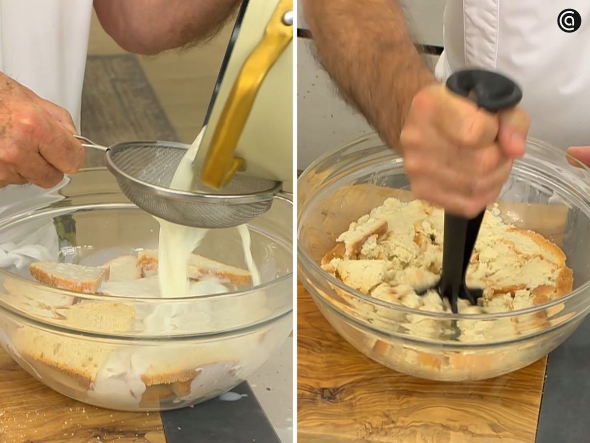 Baña las rebanadas de pan con la leche infusionada