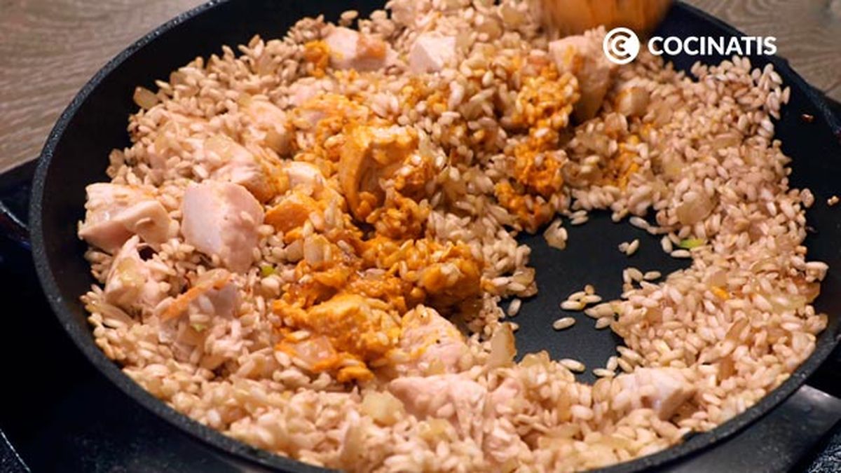 Receta de risotto mar y montaña  paso 4