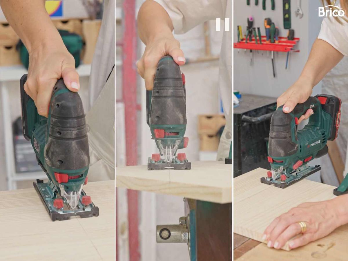 Cortamos cada parte con la sierra.