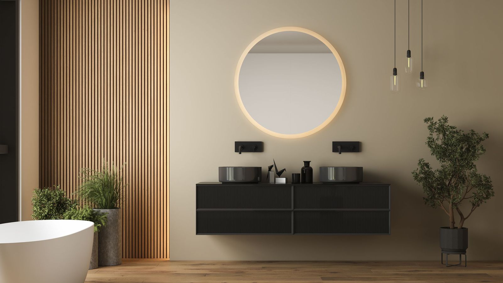 Los tocadores negros aportan elegancia y un toque vanguardista