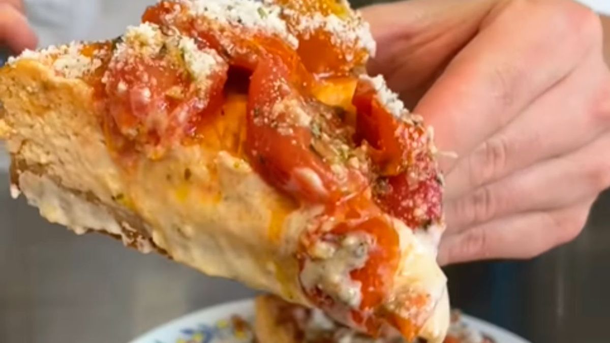 Tarta de queso de ricotta parmesano y tomates cherry confitados