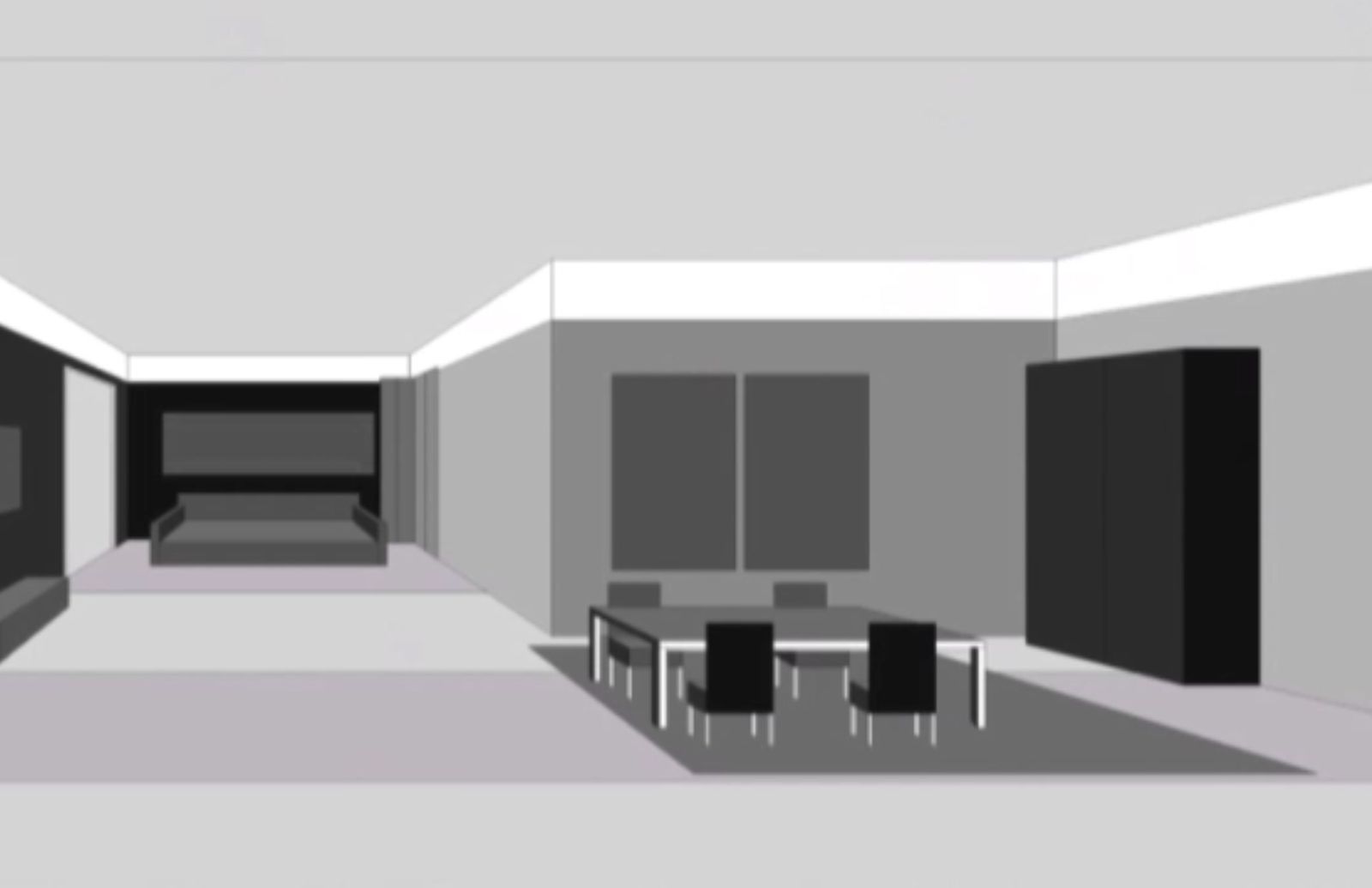 Decorar salón con forma de L paso 1 Decorar salón con forma de L paso 1