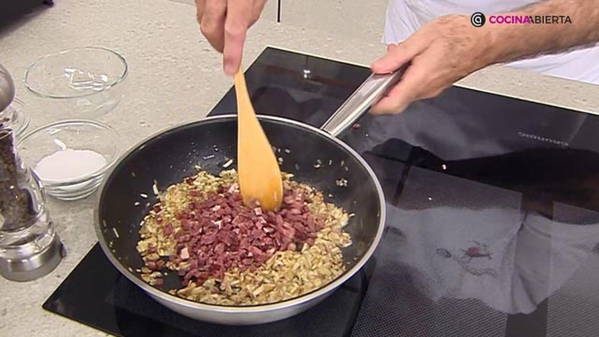 receta champinones rellenos habitas ka paso 5