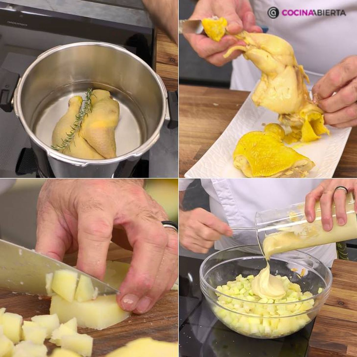 ensaladilla pollo manzana pasos