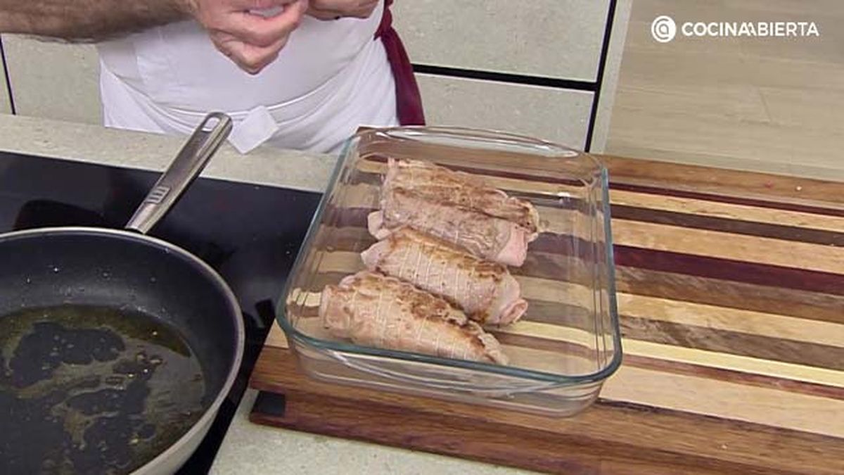 Solomillo de cerdo relleno de jamon y queso paso 4