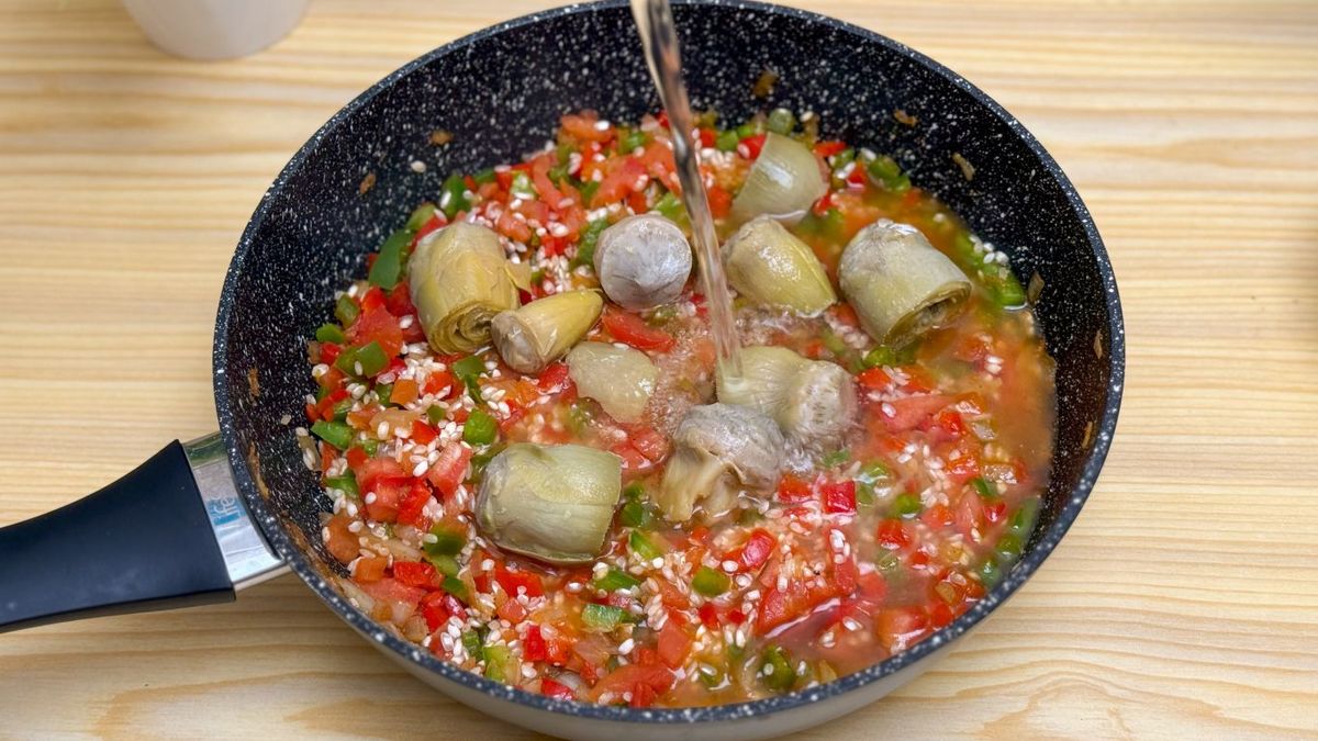 Caldo de verduras para el arroz