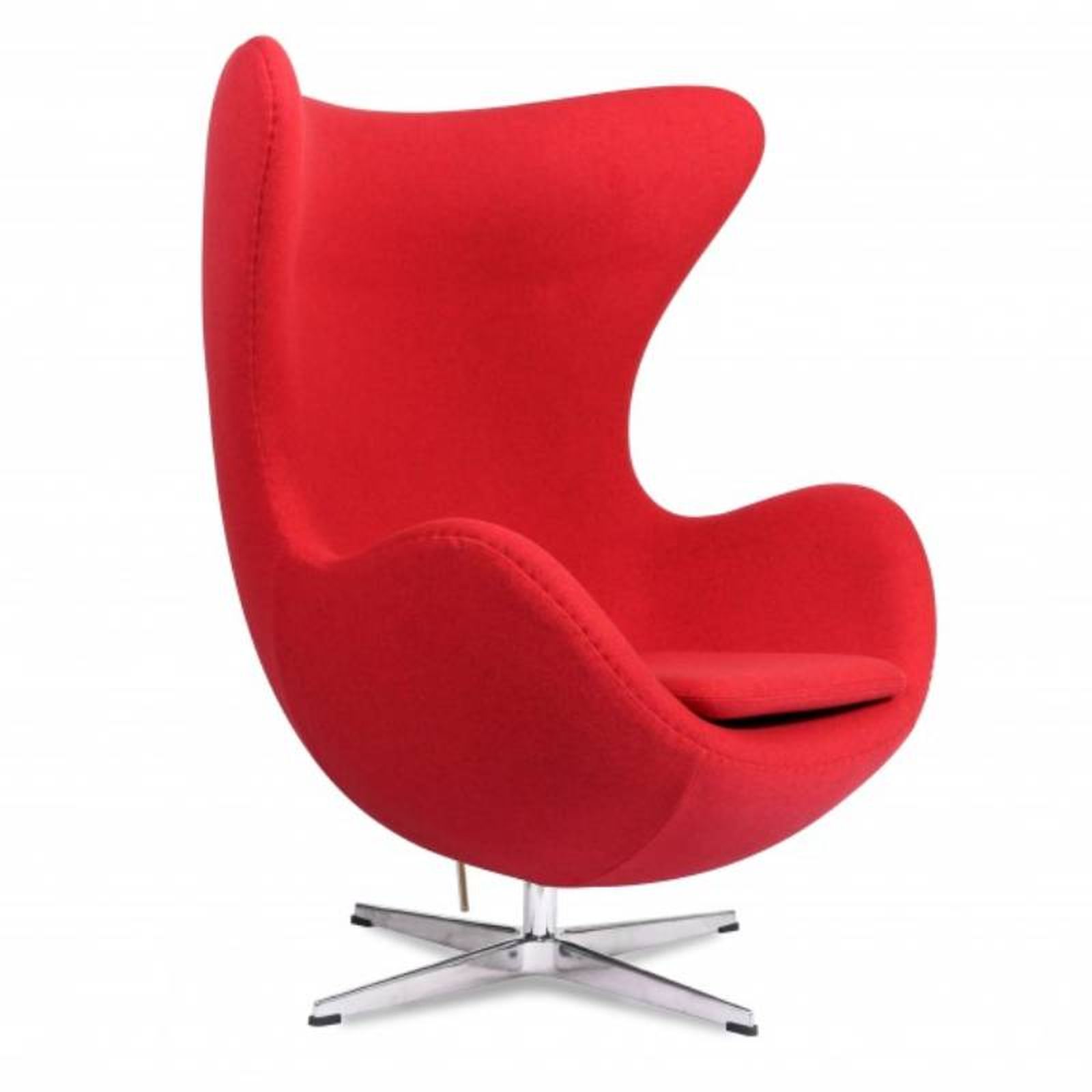Silla Egg en cachemira de color rojo. Silla Egg en cachemira de color rojo.