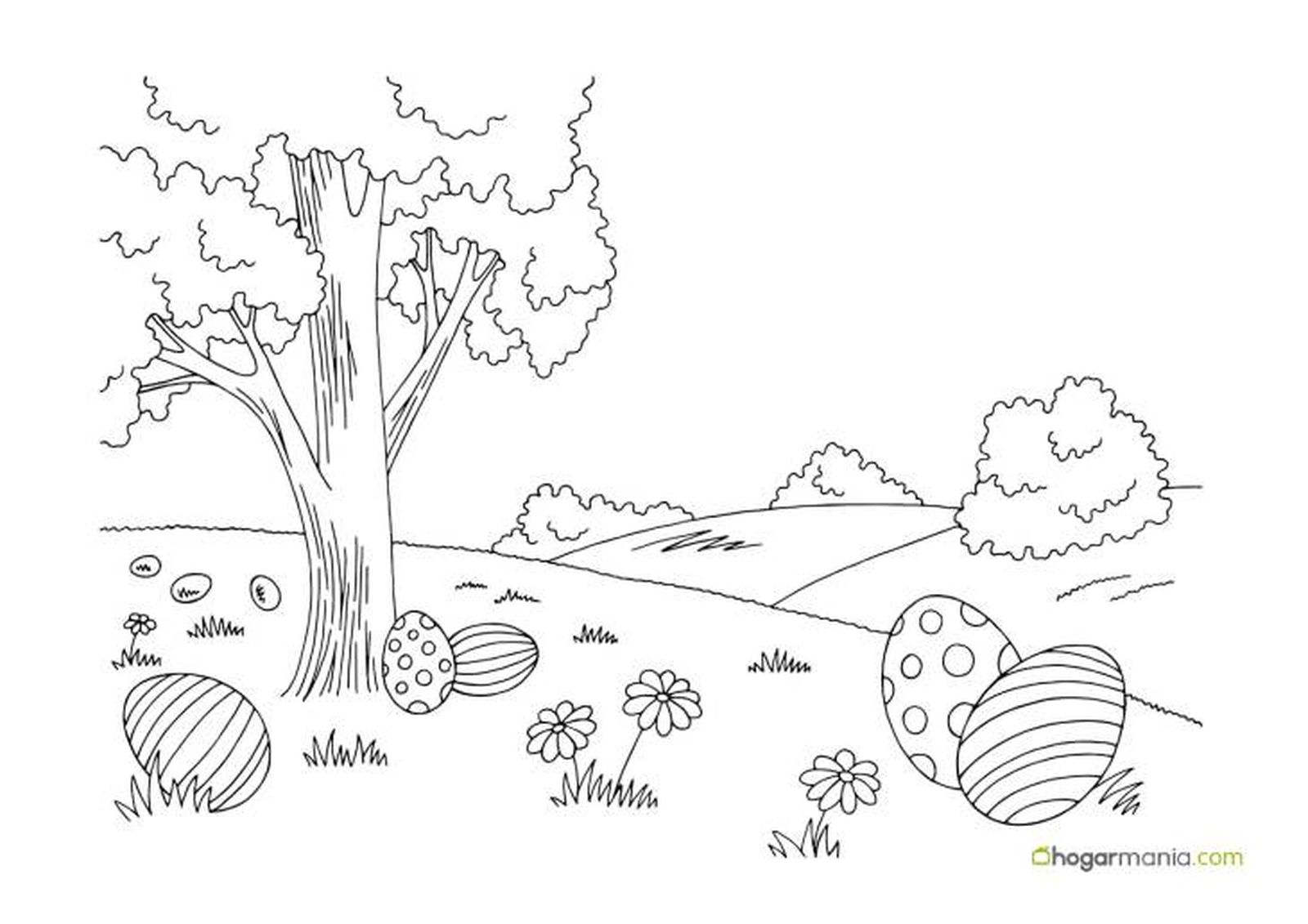 dibujos huevos pascua bosque 1 dibujos huevos pascua bosque 1