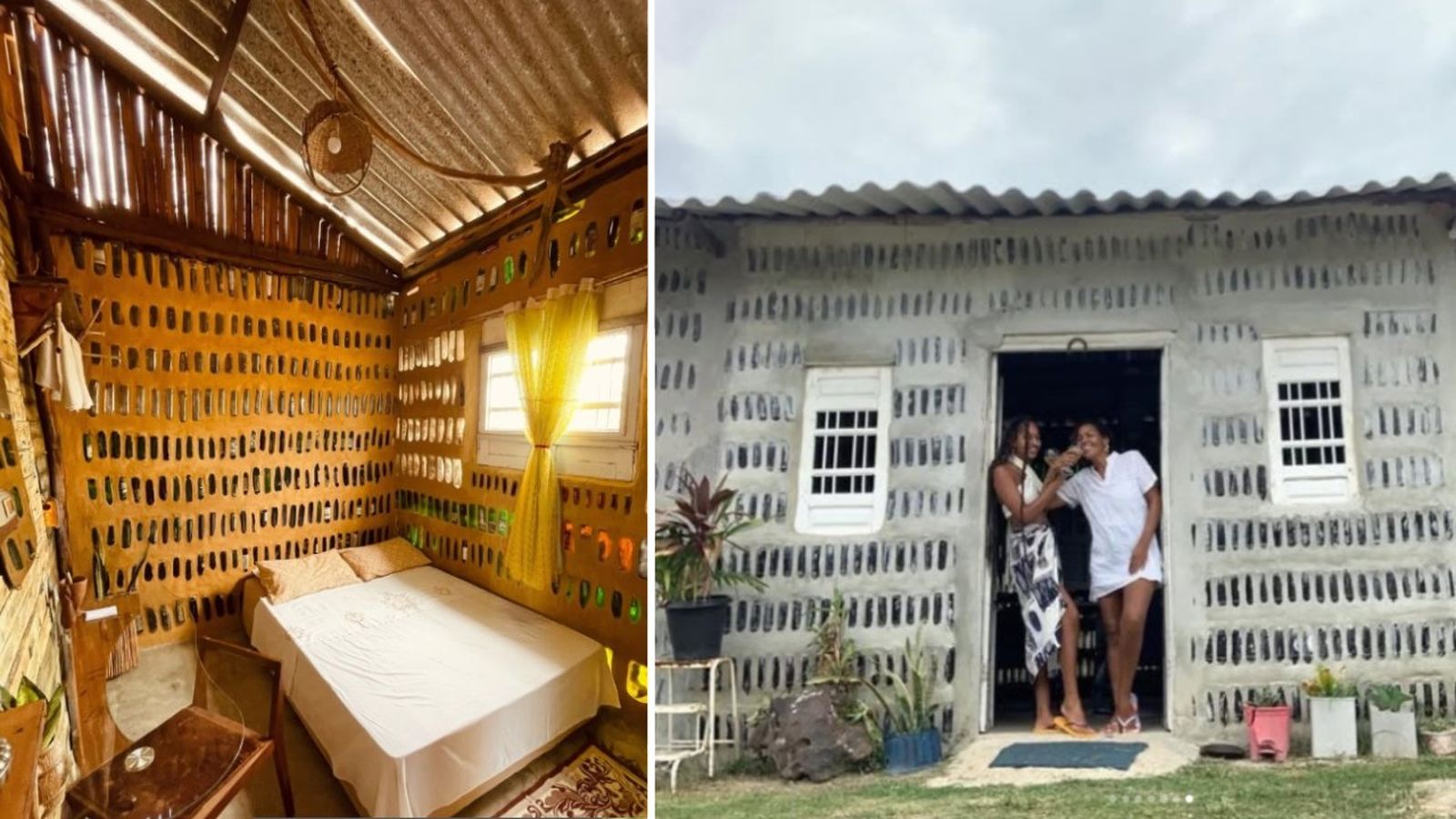 Casa hecha con 8.000 botellas recicladas