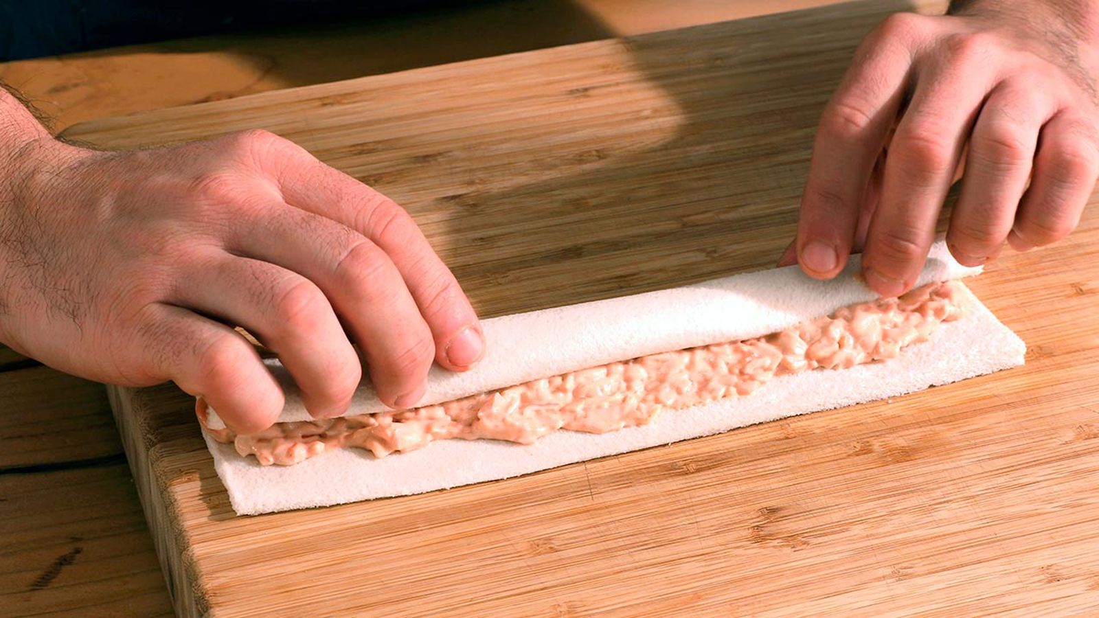Rollitos con pan de molde Paso 4 Rollitos con pan de molde Paso 4