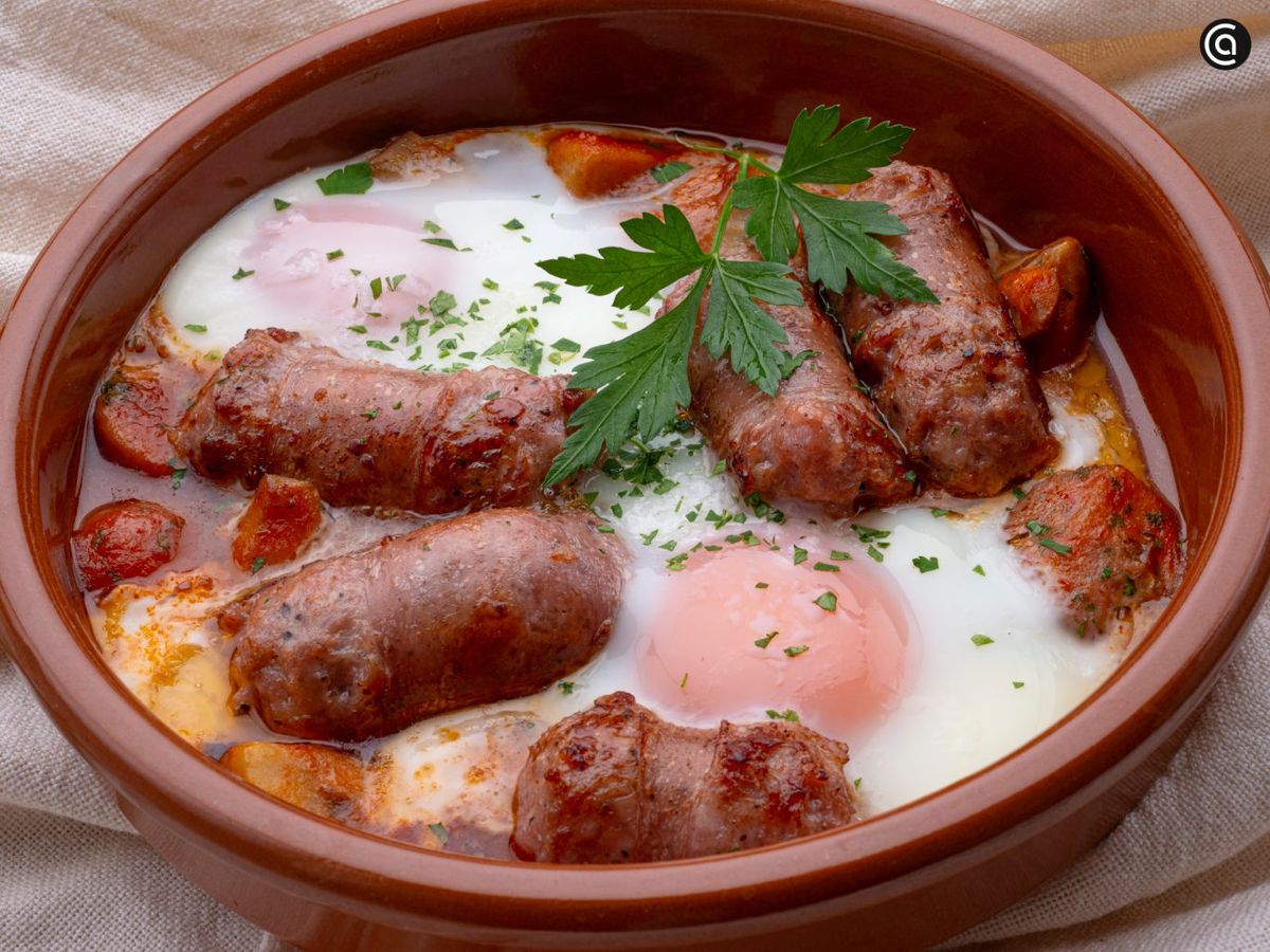 Huevos con butifarra al plato, receta de Karlos Arguiñano