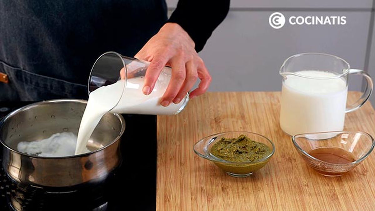 Receta de helado de pistacho   paso 1