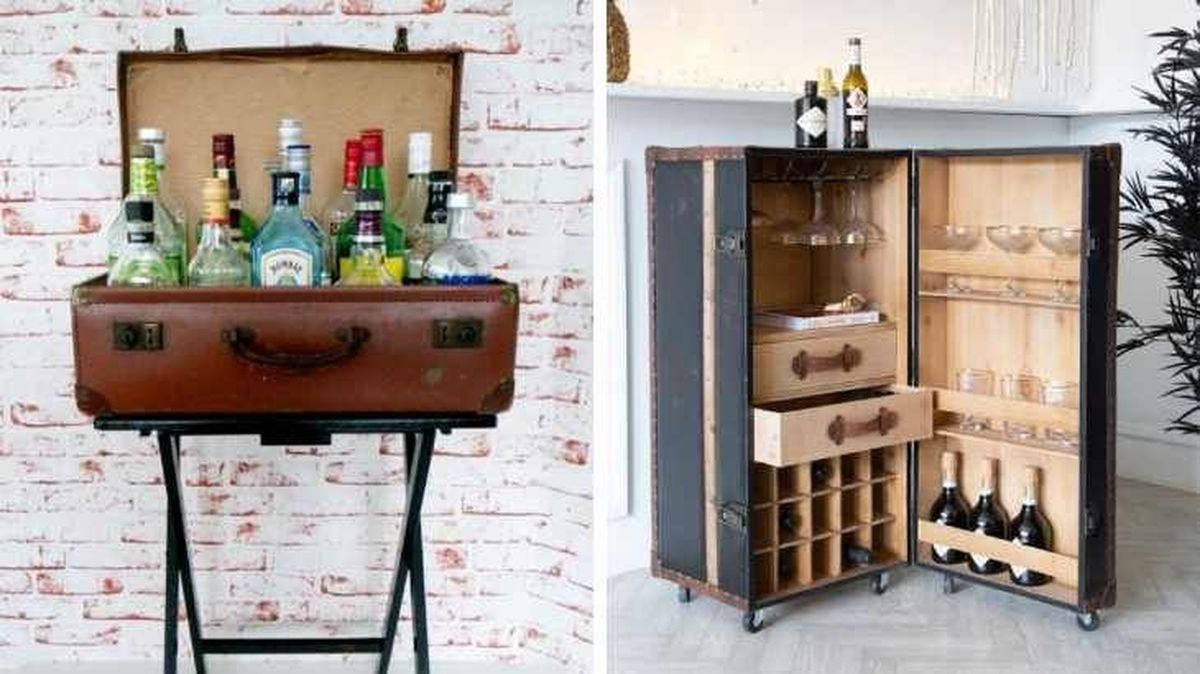 reutilizar maleta mueble bar