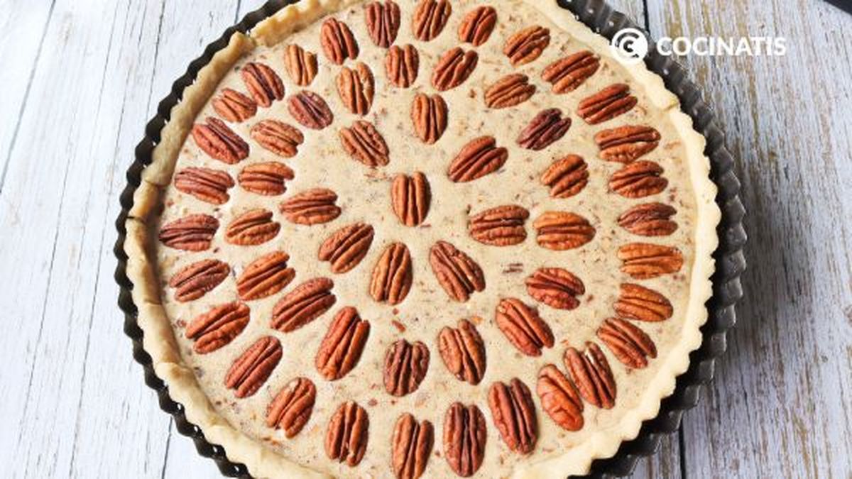 receta tarta de nueces pecanas paso 4