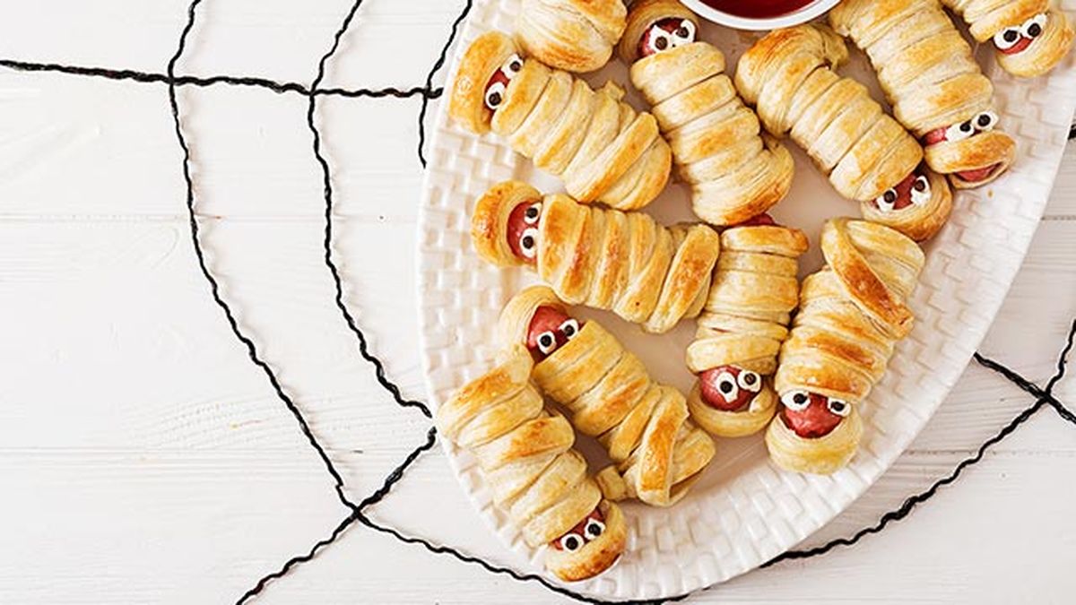comidas halloween momias salchichas