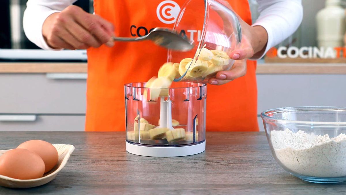 Receta de tortitas de avena y plátano   paso 1