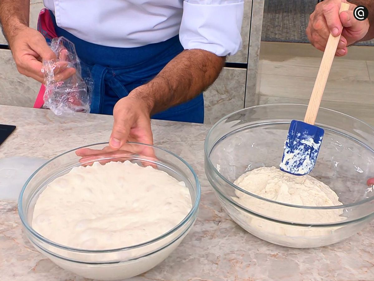 Prefermento para el pan de aceitunas y tomate seco