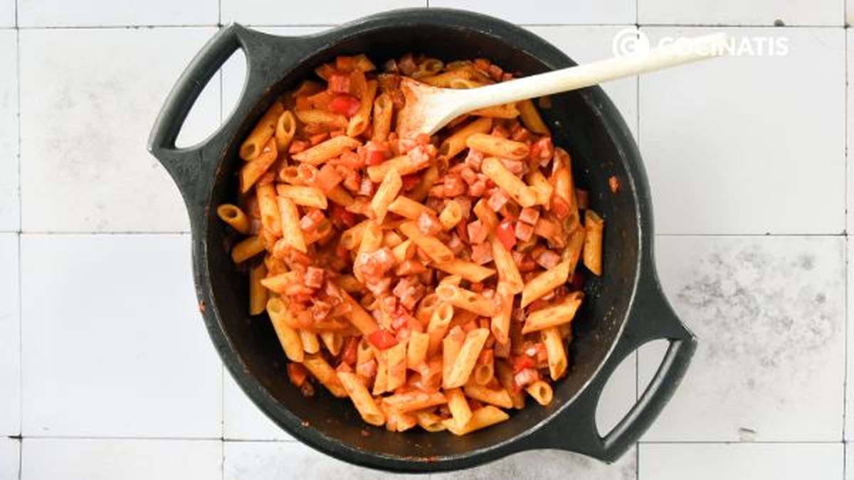 receta macarrones con jamon y verduras paso 3