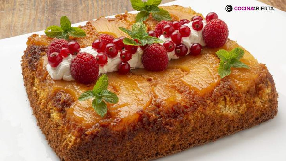 Tarta tatín de piña