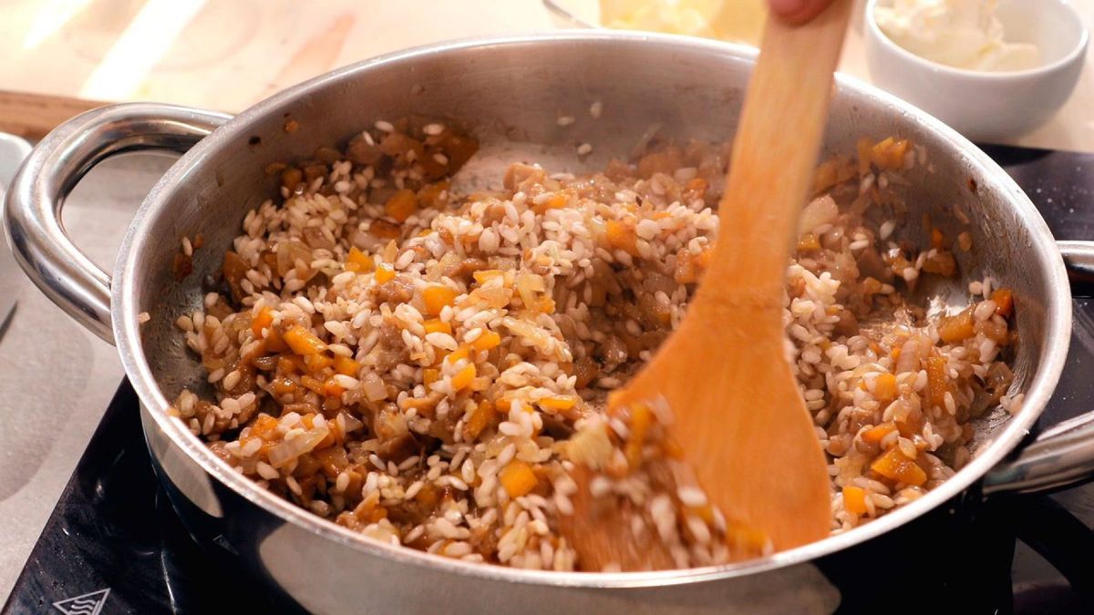 Risotto con calabaza y boletus   Paso 2
